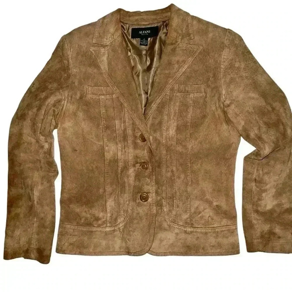 Alfani 100% leather jacket size small fits like 8-10 - Picture 1 of 11